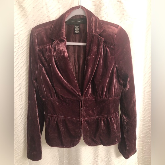 Vintage Apostrophe blazer raspberry crushed velvet - Picture 2 of 9